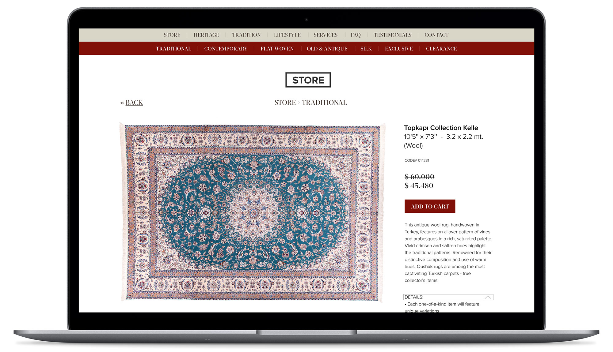 <strong>Orient Handmade Carpets</strong> E-commerce Website